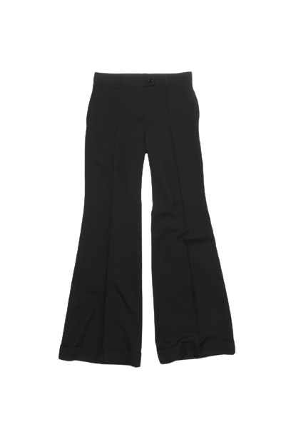 flared wool-blend trousers